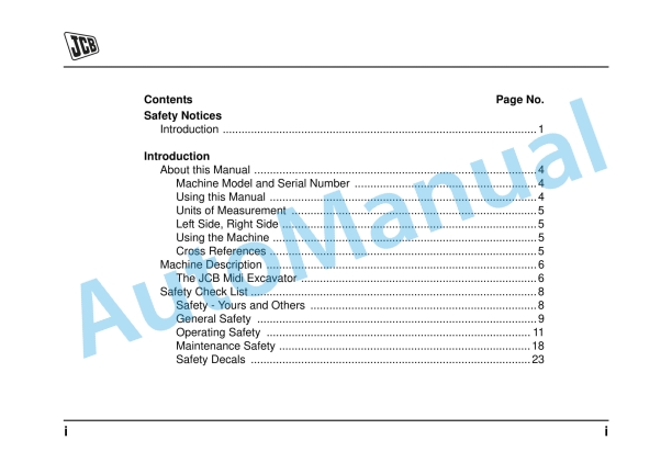 JCB 8056 China Operator Manual 9801-9075 1 JCB 8056 China Operator Manual 9801-9075