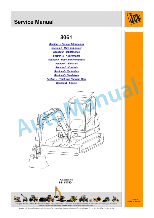 JCB 8061 Service Manual 9813-1750
