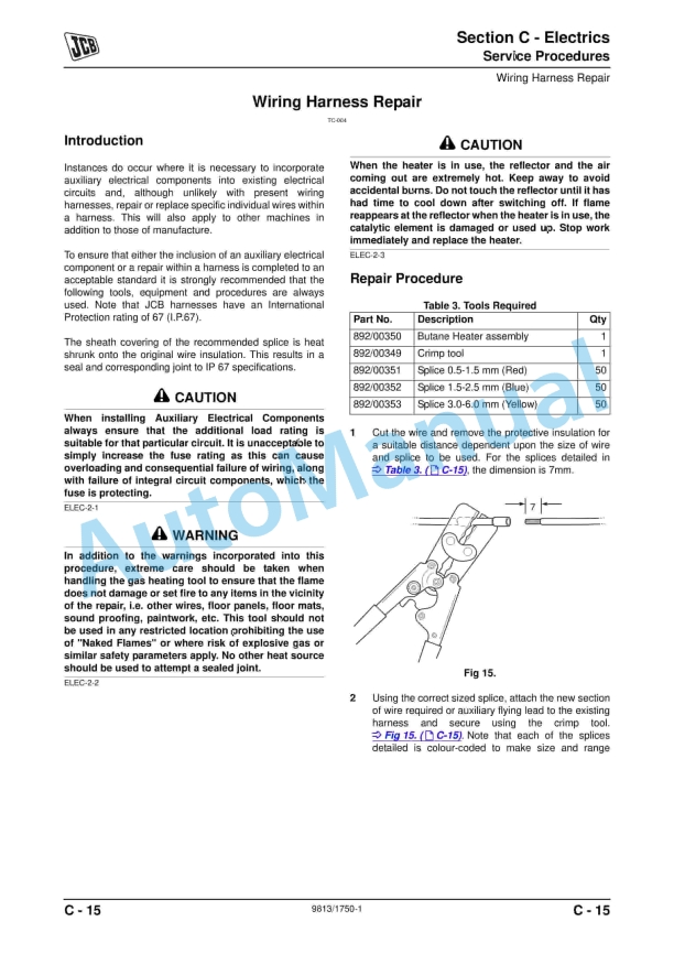 Alternative view of JCB 8061 Service Manual 9813-1750