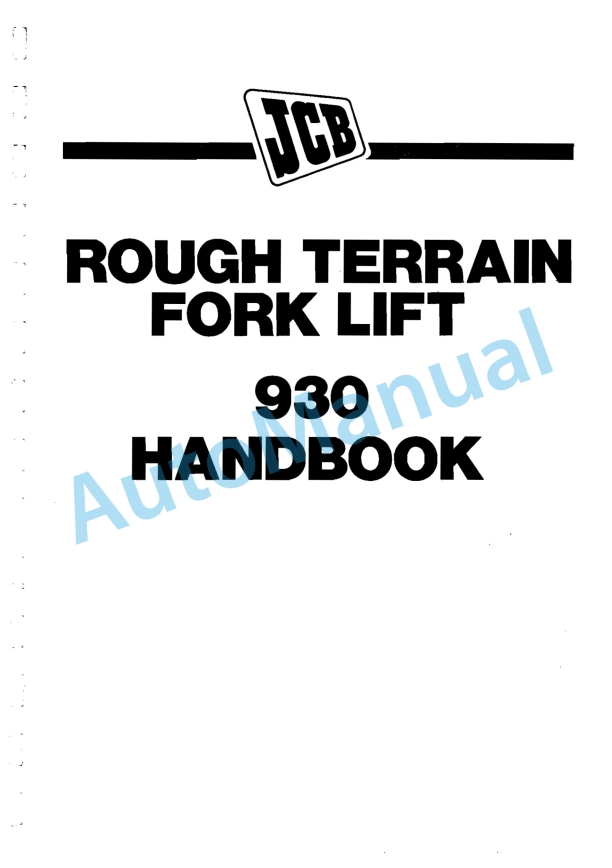 JCB 930 Rough Terrain Fork Lift Operator Handbook 1 JCB 930 Rough Terrain Fork Lift Operator Handbook
