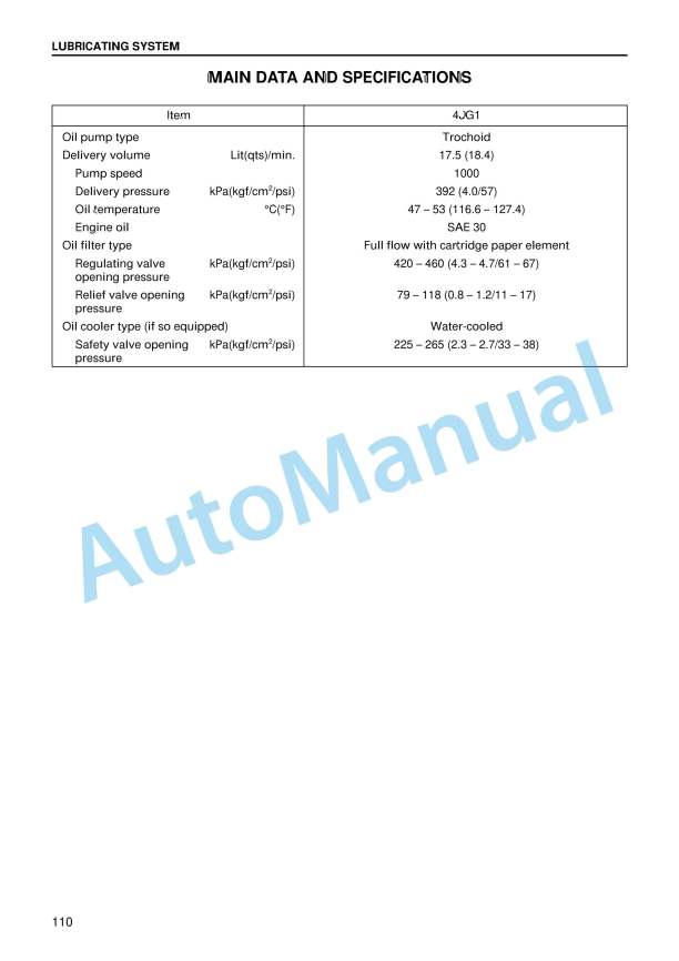 Alternative view of JCB A-4JG1 Isuzu Service Manual 9806-2180