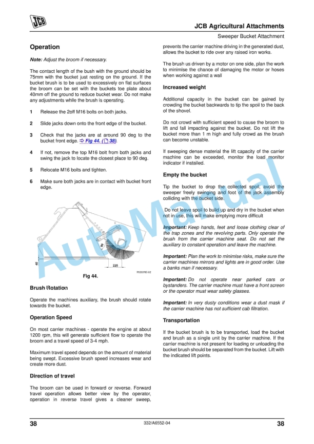 JCB Agricultural Attachments Operator Manual 332-A6552-04 5 JCB Agricultural Attachments Operator Manual 332-A6552-04 - Image 5