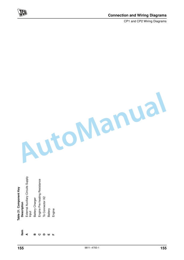 JCB CP1, CP2 Wiring Diagrams 9811-4700-3