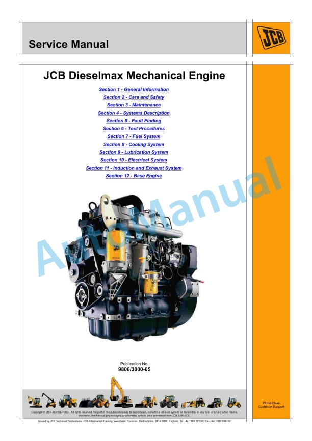 JCB Dieselmax Mechanical Engine Service Manual 9806-3000 1 JCB Dieselmax Mechanical Engine Service Manual 9806-3000
