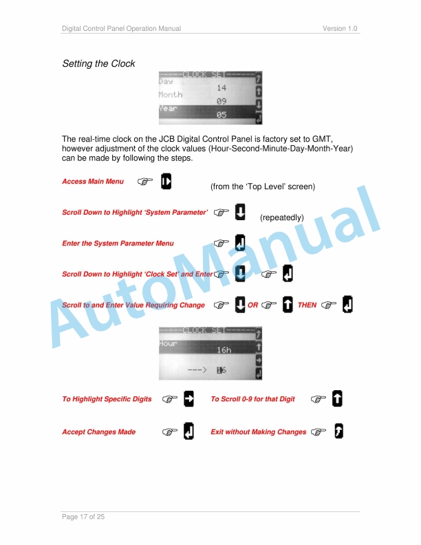 JCB Digital Control Panel Operator Manual 3 JCB Digital Control Panel Operator Manual - Image 3