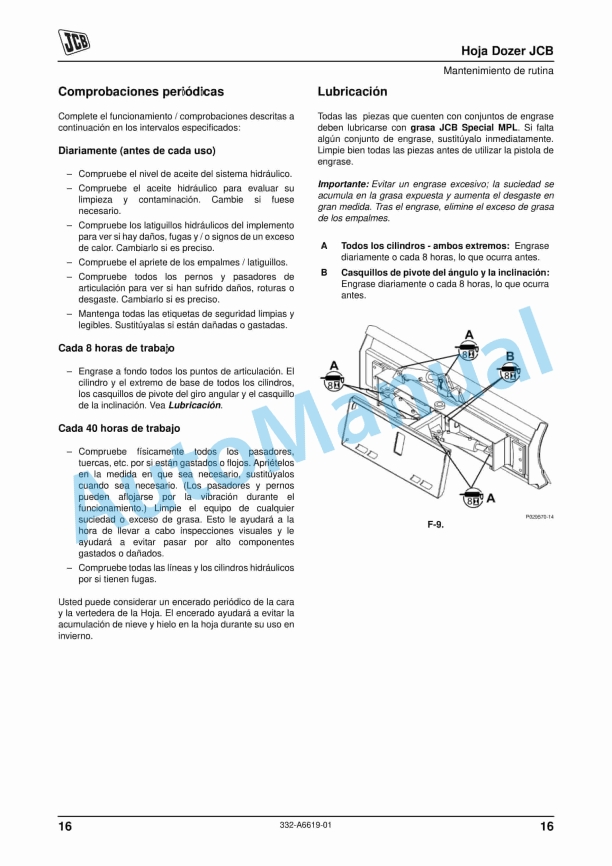 JCB Dozer Blade Operator Manual 332-A6619-01 4 JCB Dozer Blade Operator Manual 332-A6619-01 - Image 4