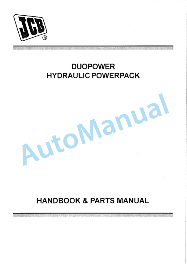 JCB DuoPower Hydraulic Powerpack Handbook And Parks Manual