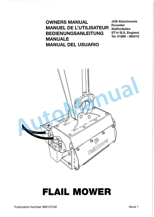 JCB Flail Mower Owners Manual 9801-0162