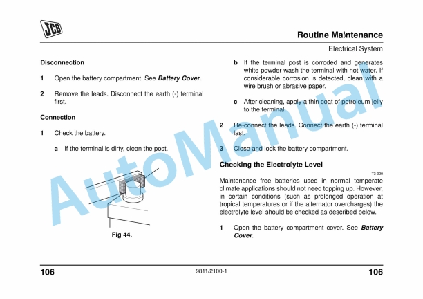 Alternative view of JCB FM25 Operator Manual 9811-2100