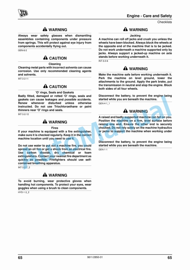 Alternative view of JCB G144, G144Q, G175, G175Q, G220, G220Q, G130R, G160R, G200R Operator Manual 9811-2850