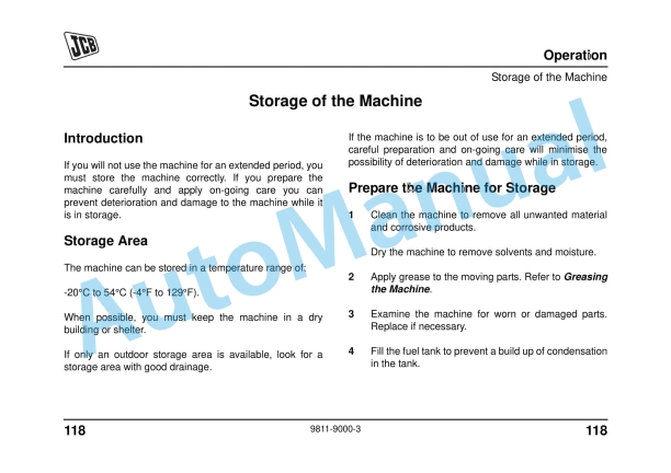 Alternative view of JCB Groundhog 4x4 Operator Manual 9811-9000