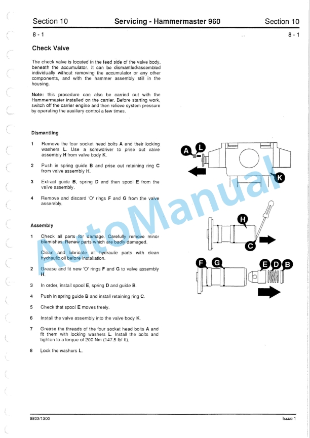 JCB Hammermaster Rockbreakers Service Manual 9803-1300-2