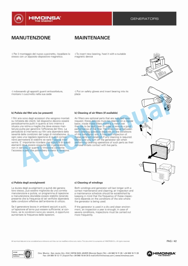 JCB Himoinsa Generator Manual Service Manual 9806-4750-2