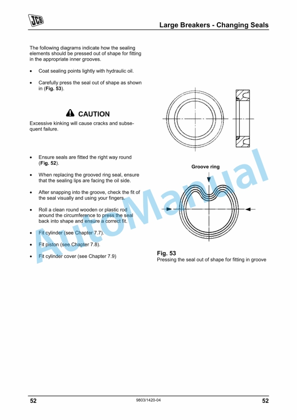 JCB HM Range Medium And Large Hydraulic Breakers Service Manual 9803-1420-04-4