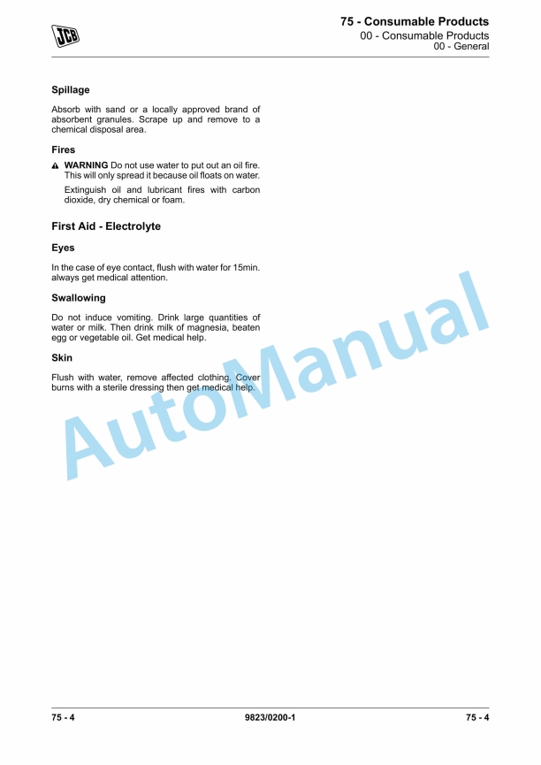 JCB HS750 Service Manual 9823-0200 5 JCB HS750 Service Manual 9823-0200 - Image 5
