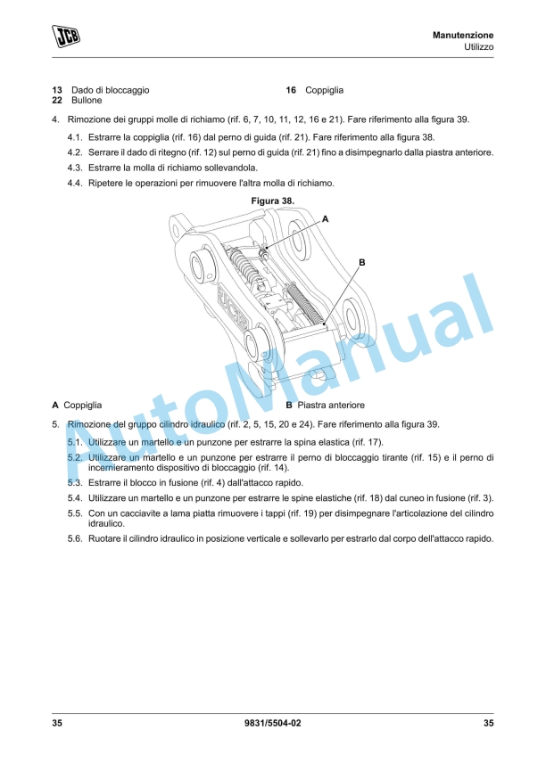 JCB Hydraulic Quickhitch Operator Manual 9831-5549 5 JCB Hydraulic Quickhitch Operator Manual 9831-5549 - Image 5