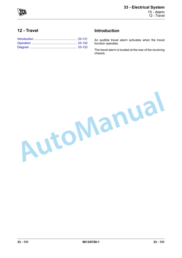 JCB JCB305, JS305 Excavator Service Manual 9813-6700 5 JCB JCB305, JS305 Excavator Service Manual 9813-6700 - Image 5