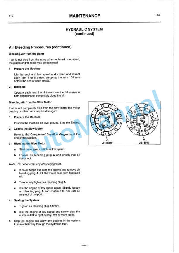 JCB JS 130W, JS 160W Wheeled Excavator Operator Handbook-5