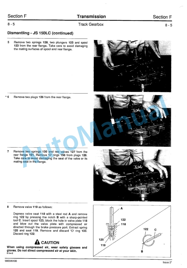 JCB JS110, JS130, JS150LC Service Manual 9803-6100 4 JCB JS110, JS130, JS150LC Service Manual 9803-6100-4