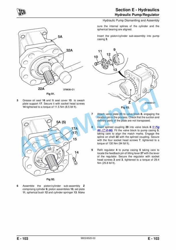 JCB JS115 to JS180 Service Manual 9803-6520 3 JCB JS115 to JS180 Service Manual 9803-6520 - Image 3