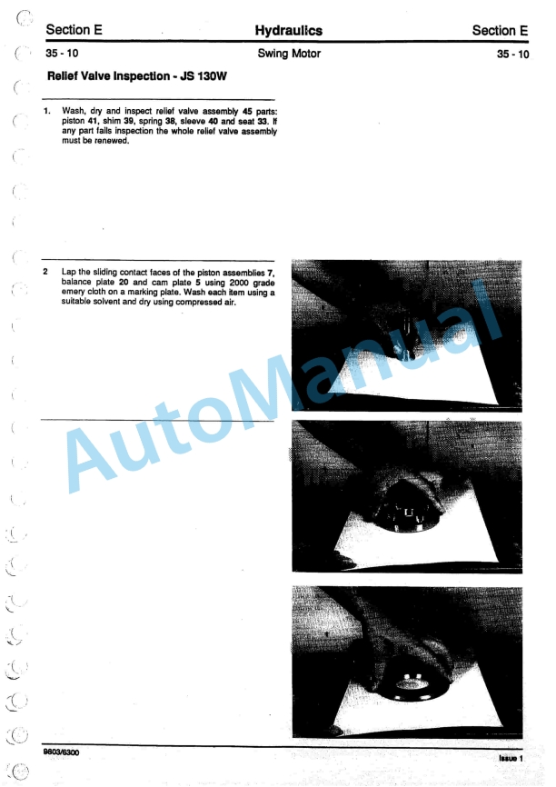 JCB JS130W, JS150W Service Manual 9803-6300-2