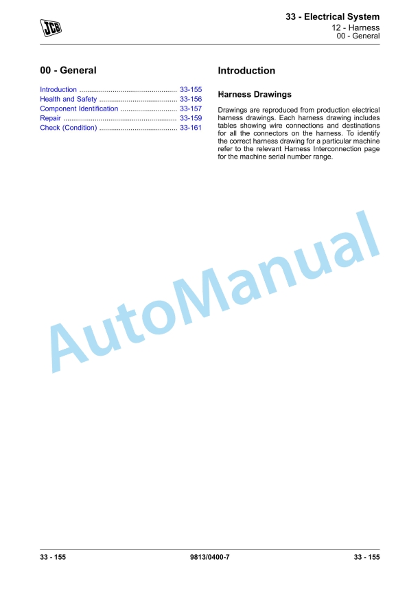 JCB JS140, JS200, JS205, JS215 Service Manual 9813-0400 4 JCB JS140, JS200, JS205, JS215 Service Manual 9813-0400 - Image 4