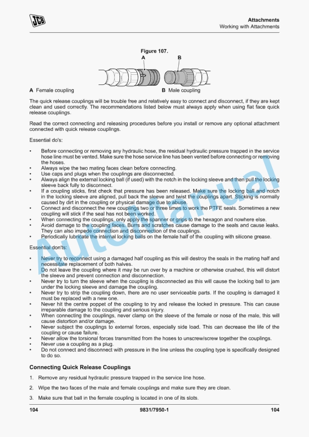 JCB JS140, JS205, JS215 Operator Manual 9831-7950 2 JCB JS140, JS205, JS215 Operator Manual 9831-7950 - Image 2