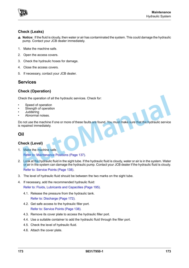 JCB JS140, JS205, JS215 Operator Manual 9831-7950 5 JCB JS140, JS205, JS215 Operator Manual 9831-7950 - Image 5