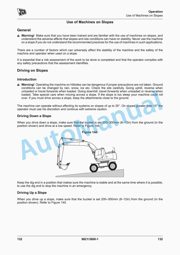 JCB JS145W, JS160W Operator Manual 9821-3800 2 JCB JS145W, JS160W Operator Manual 9821-3800 - Image 2