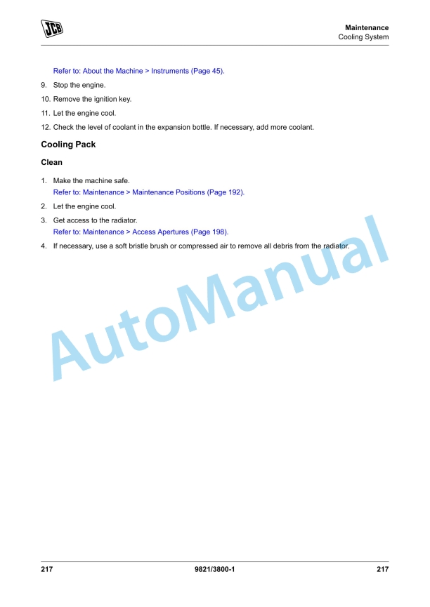 JCB JS145W, JS160W Operator Manual 9821-3800 5 JCB JS145W, JS160W Operator Manual 9821-3800 - Image 5
