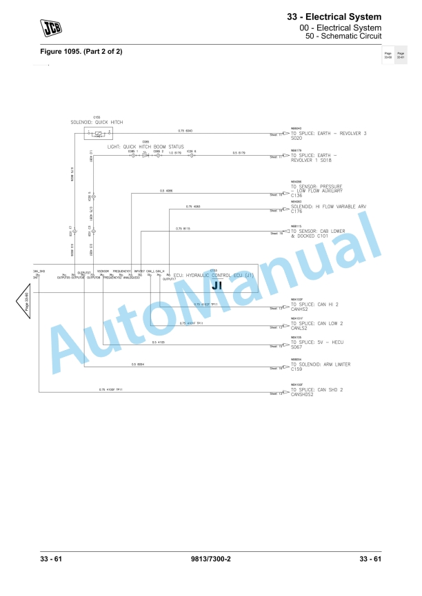 JCB JS200, JS210, JS220, JS235 Excavator Service Manual 9813-7300 3 JCB JS200, JS210, JS220, JS235 Excavator Service Manual 9813-7300 - Image 3
