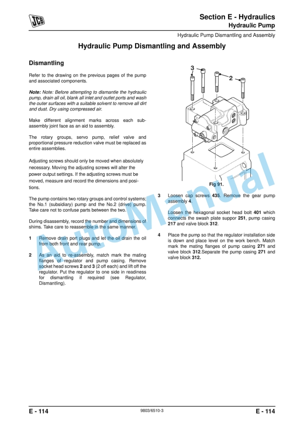 JCB JS200, JS210, JS220, JS240, JS260 Service Manual 9803-6510-03 3 JCB JS200, JS210, JS220, JS240, JS260 Service Manual 9803-6510-03 - Image 3