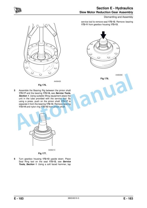 JCB JS200, JS210, JS220, JS240, JS260 Service Manual 9803-6510-03 4 JCB JS200, JS210, JS220, JS240, JS260 Service Manual 9803-6510-03 - Image 4