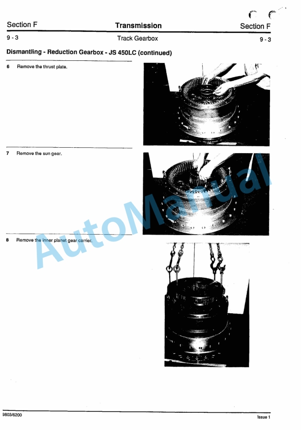JCB JS200LC, JS240LC, JS300LC, JS450LC Service Manual 9803-6200-5
