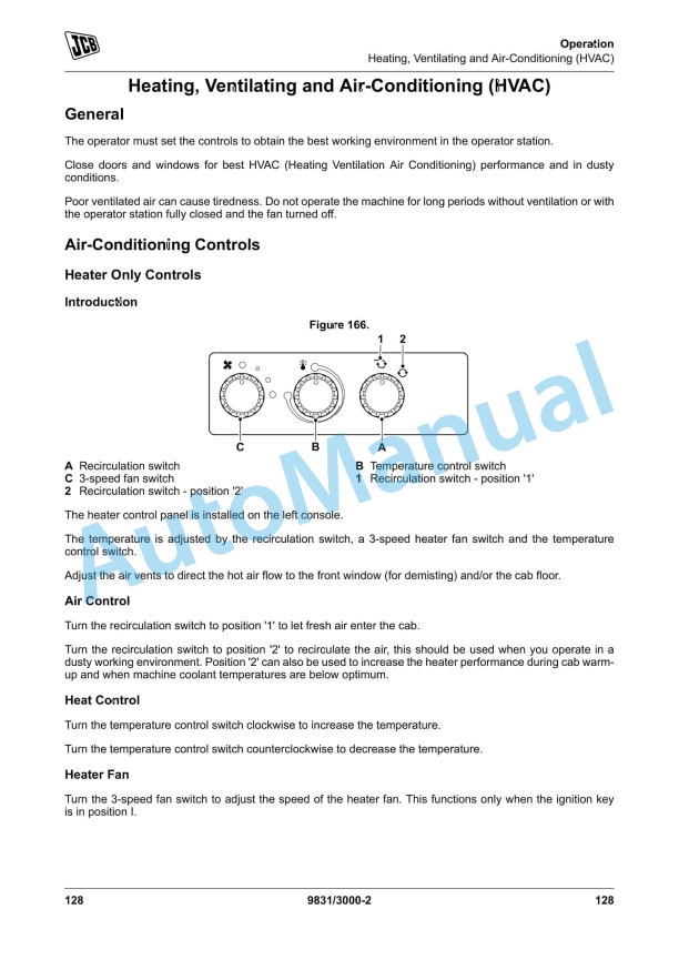 JCB JS210, JS230 Excavator Operator Manual 9831-3000 2 JCB JS210, JS230 Excavator Operator Manual 9831-3000 - Image 2