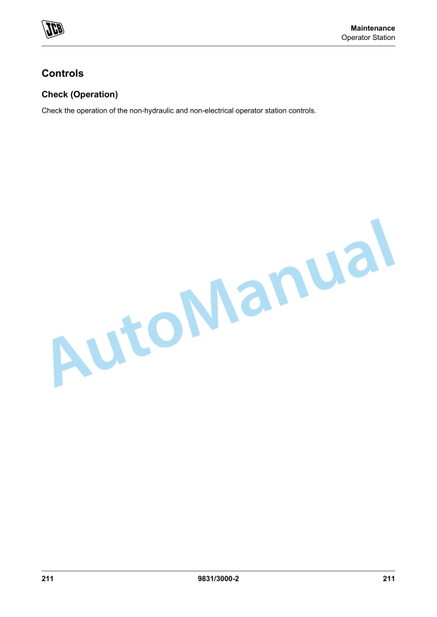 JCB JS210, JS230 Excavator Operator Manual 9831-3000 5 JCB JS210, JS230 Excavator Operator Manual 9831-3000 - Image 5