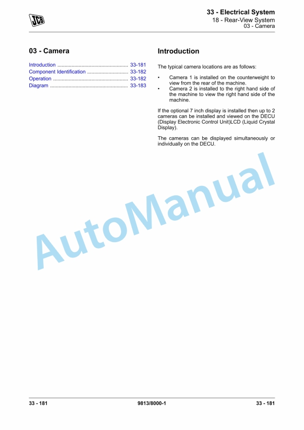 JCB JS210, JS230 Excavator Service Manual 9813-8000 5 JCB JS210, JS230 Excavator Service Manual 9813-8000 - Image 5