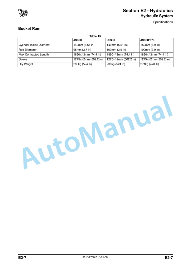 JCB JS300, JS330, JS360, JS370 - Tracked Excavators - Tier 2 JCB DieselMax Engine Service Manual 9813-2750 2 JCB JS300, JS330, JS360, JS370 - Tracked Excavators - Tier 2 JCB DieselMax Engine Service Manual 9813-2750 - Image 2