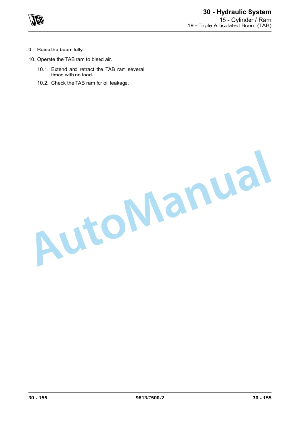 JCB JS300, JS330, JS370 Excavator Service Manual 9813-7500 2 JCB JS300, JS330, JS370 Excavator Service Manual 9813-7500 - Image 2