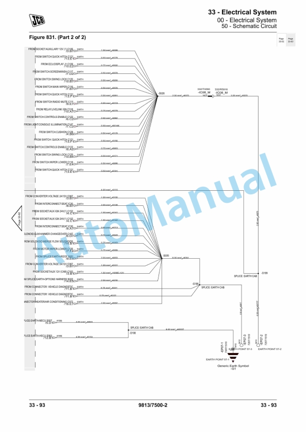 JCB JS300, JS330, JS370 Excavator Service Manual 9813-7500 3 JCB JS300, JS330, JS370 Excavator Service Manual 9813-7500 - Image 3