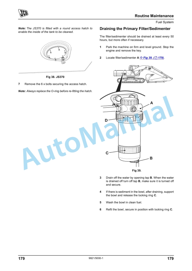 JCB JS370 - China Operator Manual 9821-5000 4 JCB JS370 - China Operator Manual 9821-5000 - Image 4