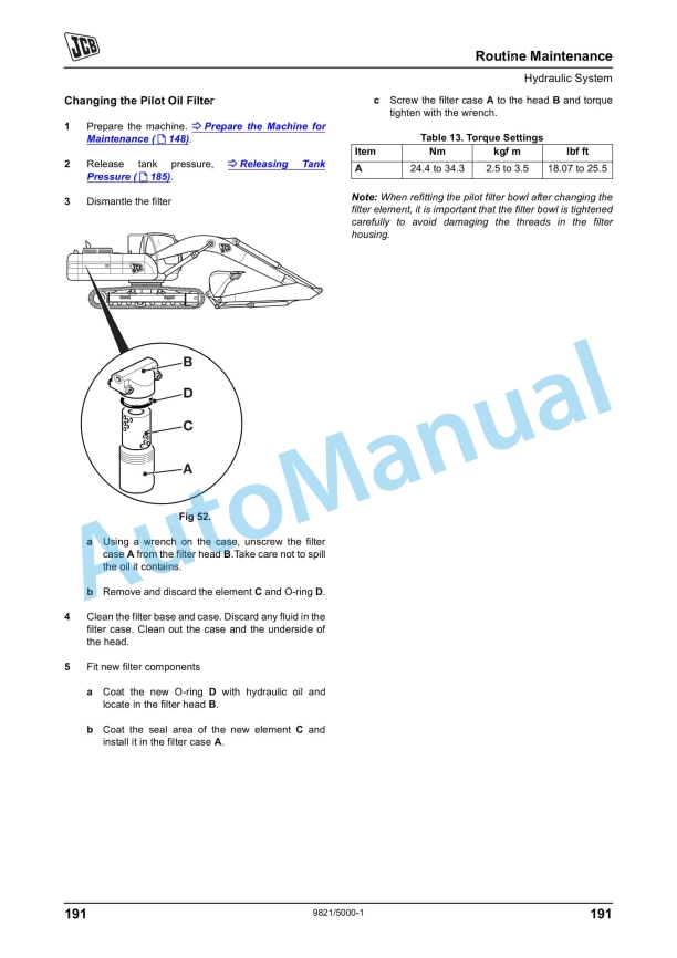 JCB JS370 - China Operator Manual 9821-5000 5 JCB JS370 - China Operator Manual 9821-5000 - Image 5