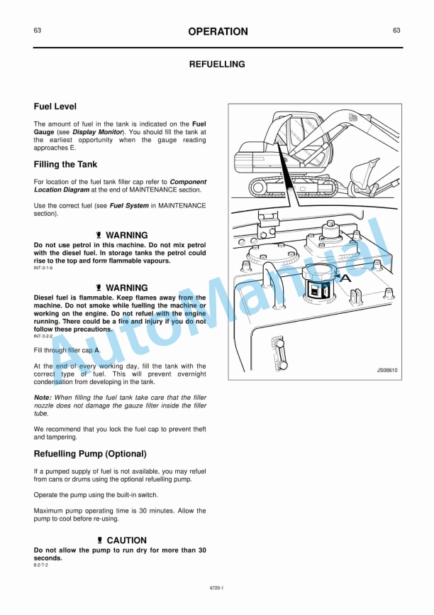 JCB JS70 Operator Handbook 9801-6720 2 JCB JS70 Operator Handbook 9801-6720 - Image 2