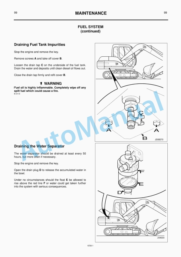 JCB JS70 Operator Handbook 9801-6720 3 JCB JS70 Operator Handbook 9801-6720 - Image 3