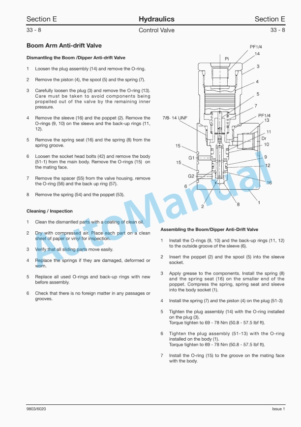 JCB JS70 Service Manual 9803-6020 2 JCB JS70 Service Manual 9803-6020 - Image 2