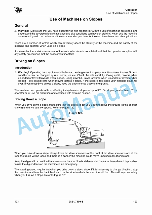 JCB JS85 Operator Manual 9821-7100 2 JCB JS85 Operator Manual 9821-7100 - Image 2