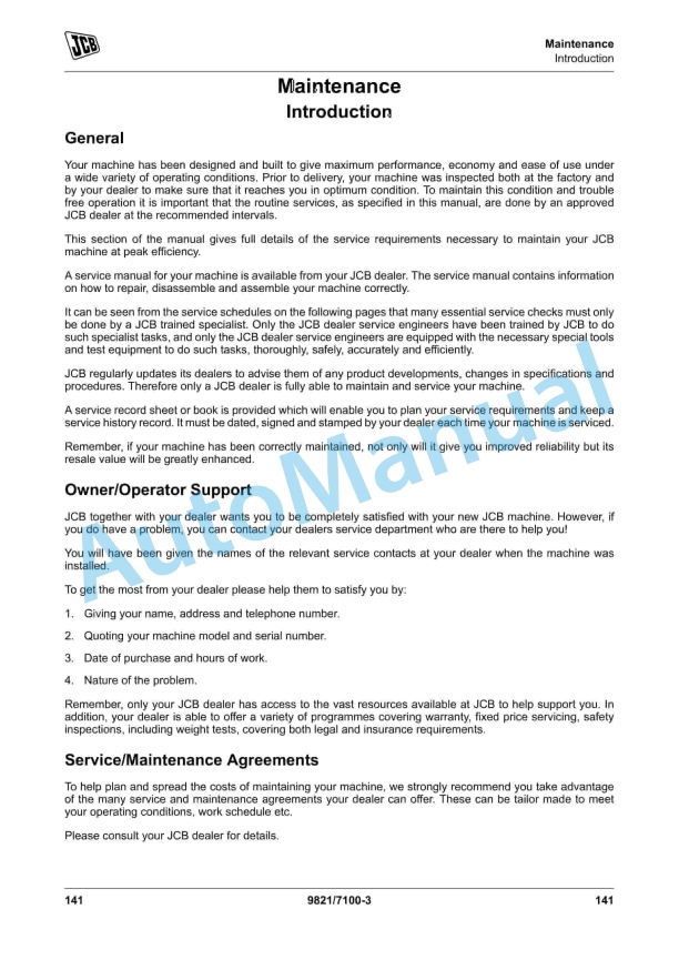 JCB JS85 Operator Manual 9821-7100 3 JCB JS85 Operator Manual 9821-7100 - Image 3