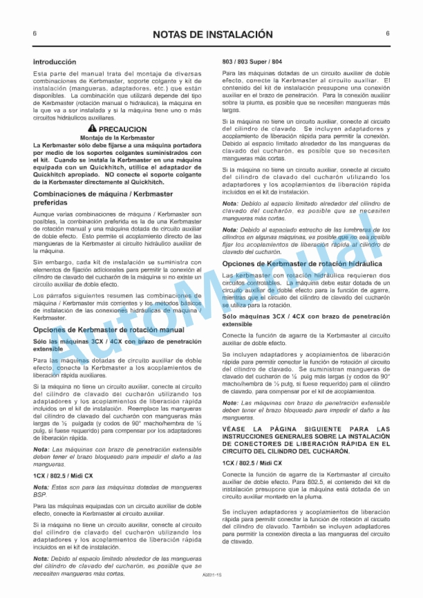 JCB Kerbmaster For 802.5, 803, 804, 1CX, Midi CX, 8060, 8080, 3CX, 4CX Owners Manual 332-A0821 5 JCB Kerbmaster For 802.5, 803, 804, 1CX, Midi CX, 8060, 8080, 3CX, 4CX Owners Manual 332-A0821 - Image 5