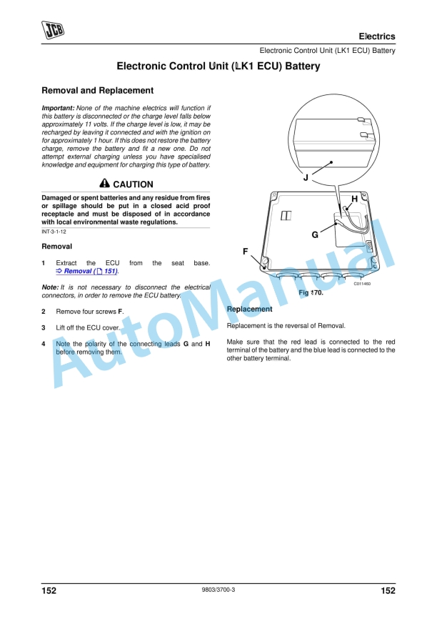 JCB LK1 Personnel Platform Service Manual 9803-3700-3 4 JCB LK1 Personnel Platform Service Manual 9803-3700-3 - Image 4