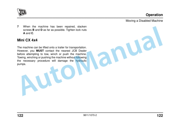 JCB Mini CX, Mini CX 4x4 Operator Manual 2 JCB Mini CX, Mini CX 4x4 Operator Manual - Image 2